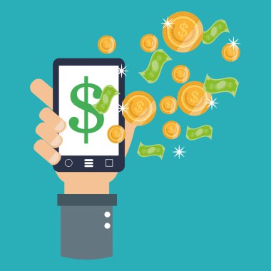 Ödeme online konsept tasarımı, vektör çizim