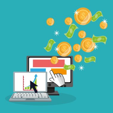 Ödeme online konsept tasarımı, vektör çizim