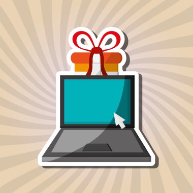 Alışveriş online tasarım, illüstrasyon vektör