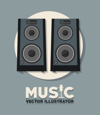 Hoparlör, ses kavramı, vektör çizim