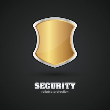 Güvenlik kalkanı simgesi, vektör illüstrasyonu