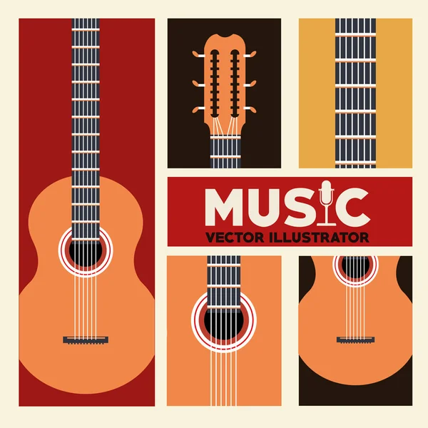 Conception d'instruments de musique, illustration vectorielle — Image vectorielle