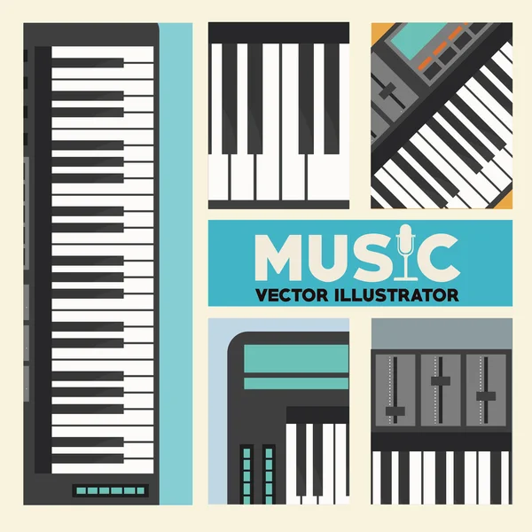 Musical Instrument Design, Vector illustration — Stock Vector