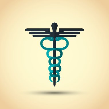 caduceus simgesi tasarım, vektör çizim