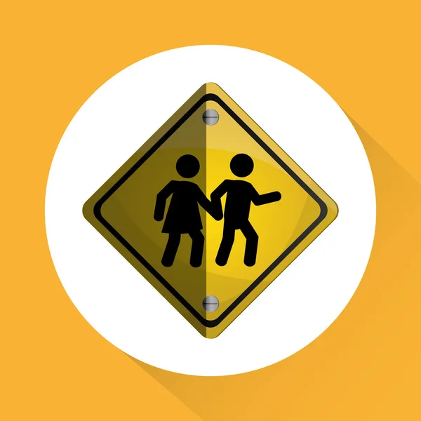 School crossing traffic sign icon Royalty Free Vector Image