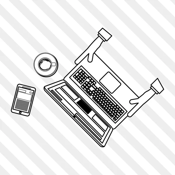 Desenho de ícone de laptop, ilustração vetorial —  Vetores de Stock