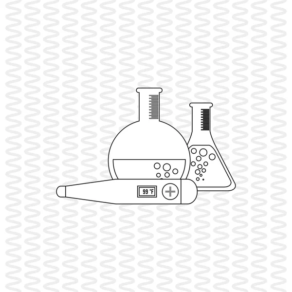 Thermometer und Flaschensymbol Design, Vektorillustration — Stockvektor