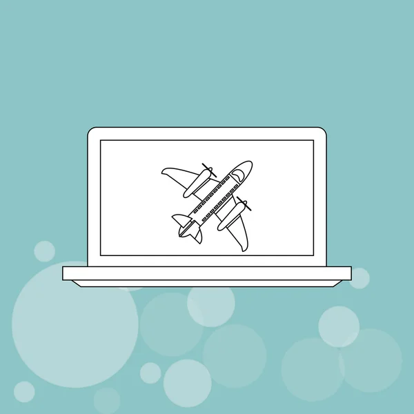 Laptop-Icon-Design, Vektorillustration — Stockvektor