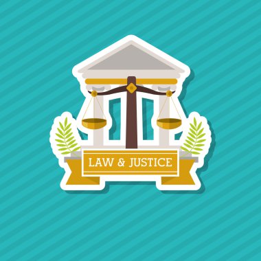Hukuk ve adalet yapı tasarımı, vektör çizim