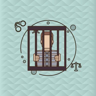 Hapishane simgesi tasarım, vektör çizim