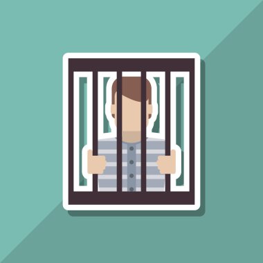 Hapishane simgesi tasarım, vektör çizim