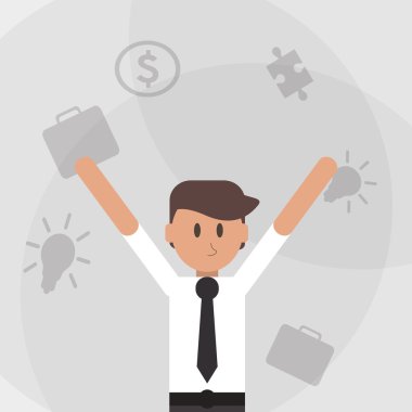 Kazanan ve işadamı tasarım, vektör çizim