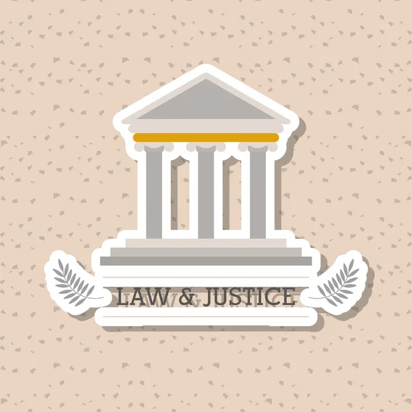 Recht und Justiz Bauentwurf, Vektorillustration — Stockvektor