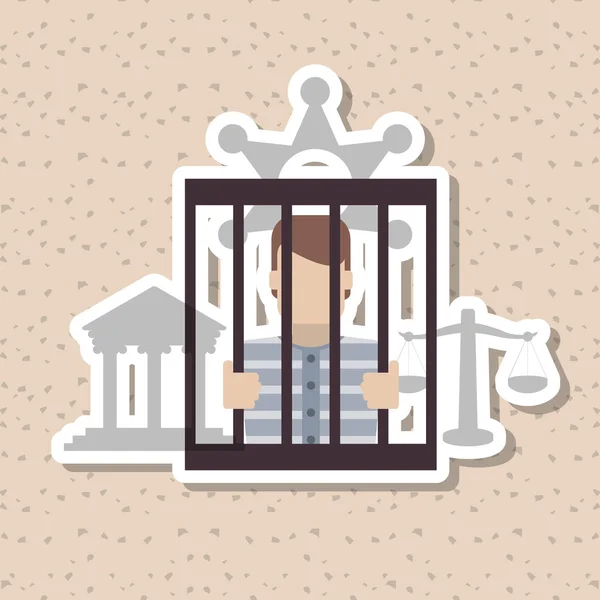 Jail icon design, ilustração vetorial —  Vetores de Stock