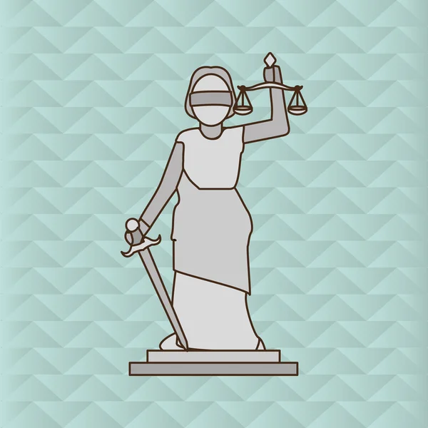 Jog és igazságosság szobor design, illusztráció vektor — Stock Vector