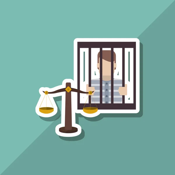 Jail ikon design, vektor illustration — Stock vektor