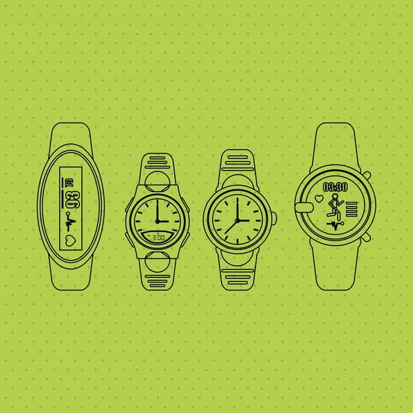 Diseño de reloj inteligente, ilustración de vectores — Vector de stock