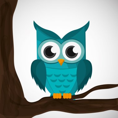 Bir baykuş, grafik tasarım vektör çizim