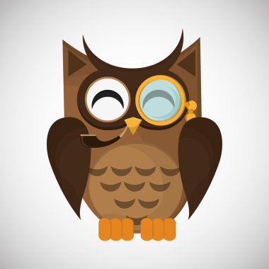 Bir baykuş, grafik tasarım vektör çizim