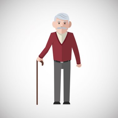 Büyükanne ve büyükbaba, grafik tasarım vektör çizim