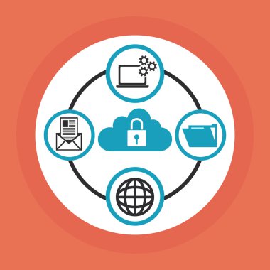 Güvenlik sistemi, vektör çizim, grafik tasarım