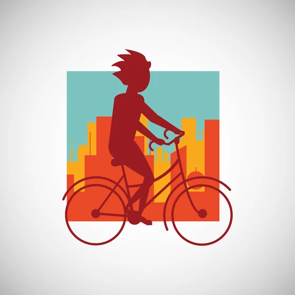 자전거 라이프 스타일의 그래픽 디자인 — 스톡 벡터
