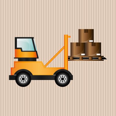 Forklift vektör tasarımı, düzenlenebilir grafiği
