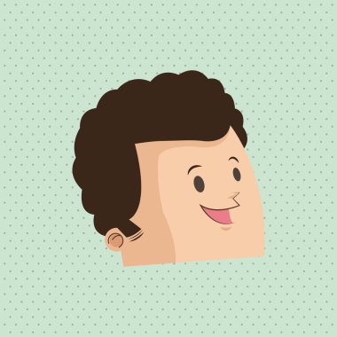 Adam karikatür tasarım, vektör çizim simgesi