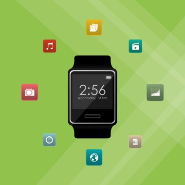 Simge akıllı izle tasarım, vektör çizim