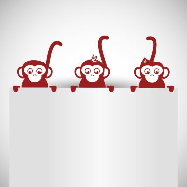 Maymun tasarım, vektör çizim yılın simgesi