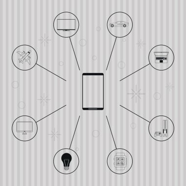 teknoloji simgeleri tasarım, vektör çizim