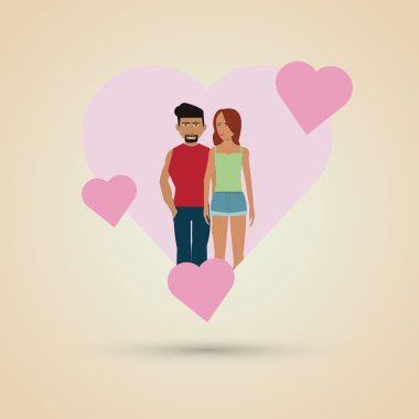 sevgi ve çift tasarım, vektör çizim