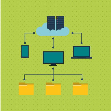Veri Merkezi ve dosya, tasarım, illüstrasyon vektör
