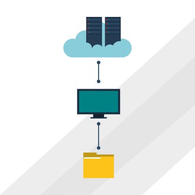 Veri Merkezi ve dosya, tasarım, illüstrasyon vektör