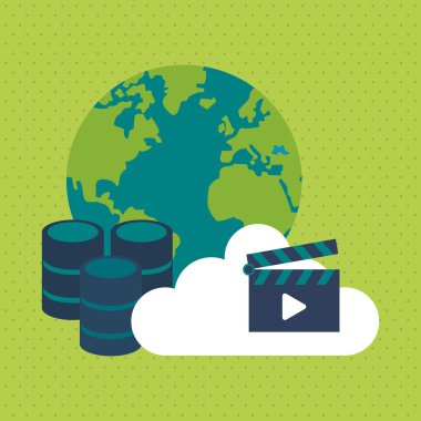 renkli veri merkezi grafik tasarım, vektör çizim