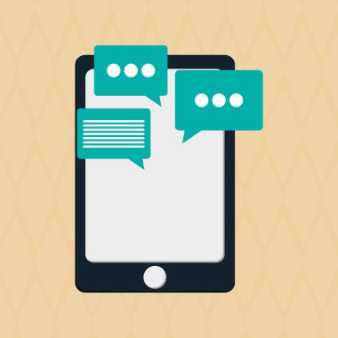 SMS smartphone ve grafik tasarım, vektör çizim