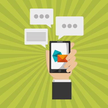 SMS smartphone ve grafik tasarım, vektör çizim
