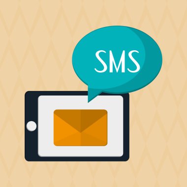 SMS smartphone ve grafik tasarım, vektör çizim