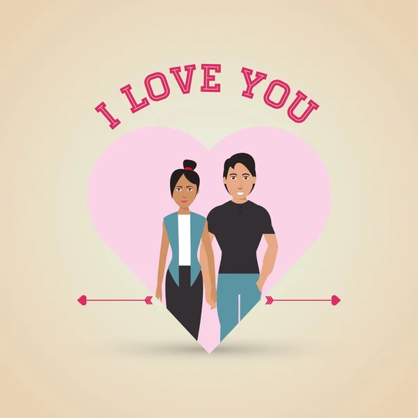 Αγάπη και το ζευγάρι σχεδιασμό, εικονογράφηση φορέας — Διανυσματικό Αρχείο