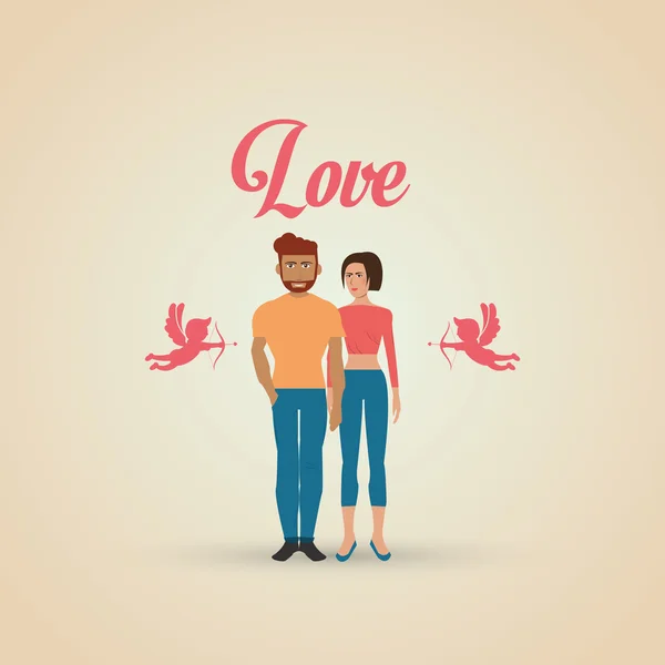 愛とカップルのデザイン、ベクトル イラスト — ストックベクタ