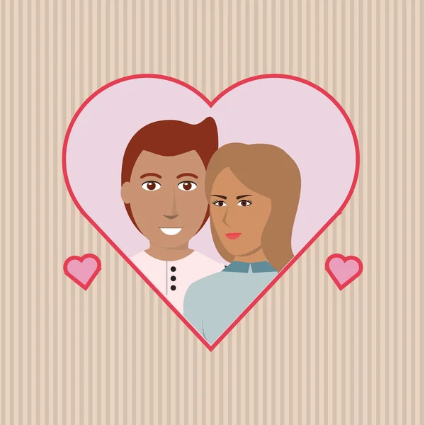 Amor e design de casal, ilustração vetorial — Vetor de Stock