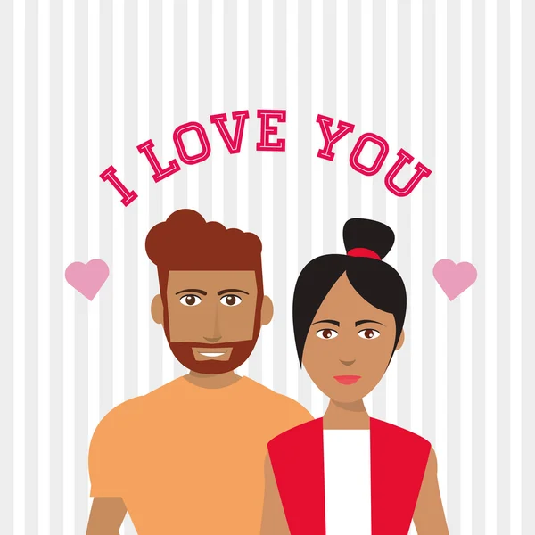 Amor e design de casal, ilustração vetorial —  Vetores de Stock