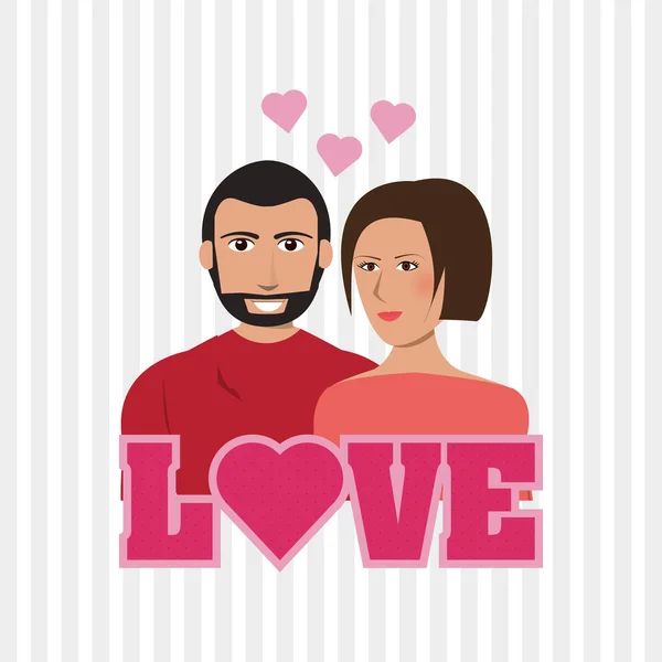 Amor e design de casal, ilustração vetorial —  Vetores de Stock