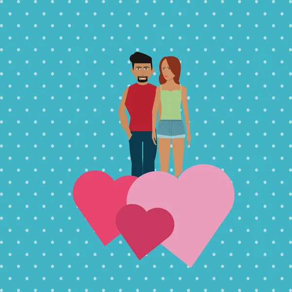 Amor e design de casal, ilustração vetorial — Vetor de Stock