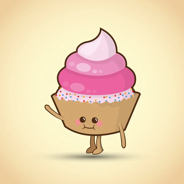 Happy birthday och muffin design, vektor illustration — Stock vektor