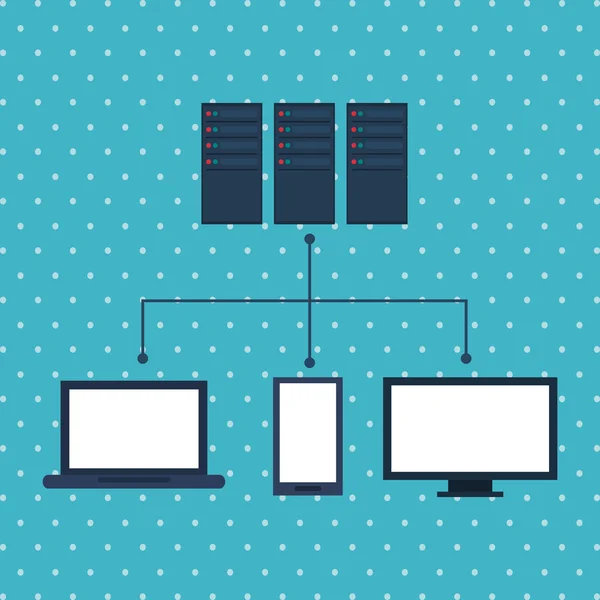 Diseño gráfico de centro de datos de color, ilustración vectorial — Vector de stock