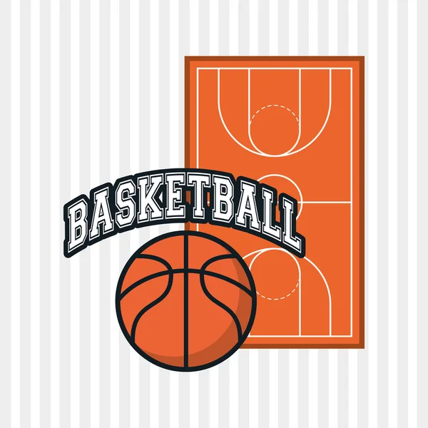 Farbiges Basketball-Symbol, Vektorabbildung — Stockvektor