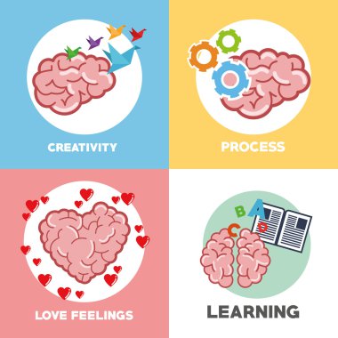 Grafik tasarım zihin ve düşünce, vektör çizim