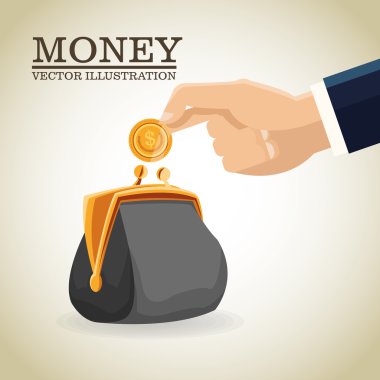 İş kavramı, para, vektör çizim iz