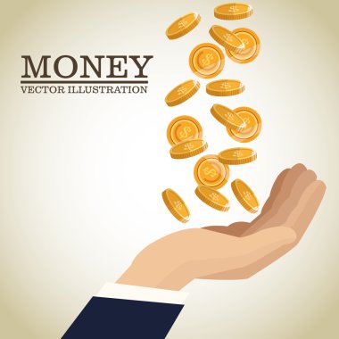 İş kavramı, para, vektör çizim iz